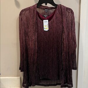 Onyx Nite Burgundy Shimmer Blouse